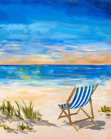 Sling Back Summer II Black Ornate Wood Framed Art Print with Double Matting by DeRice, Julie