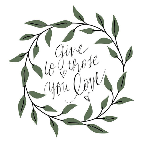 Give To Those You Love Black Ornate Wood Framed Art Print with Double Matting by SD Graphics Studio