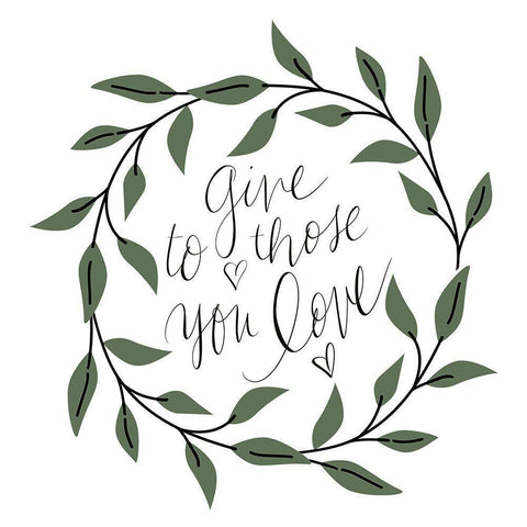 Give To Those You Love Gold Ornate Wood Framed Art Print with Double Matting by SD Graphics Studio