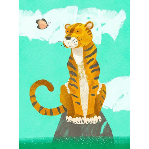 Jungle Friends I Black Modern Wood Framed Art Print by Sheppard, Lucca