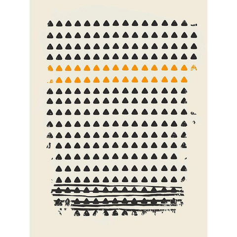 Orange Triangles Gold Ornate Wood Framed Art Print with Double Matting by Sheppard, Lucca