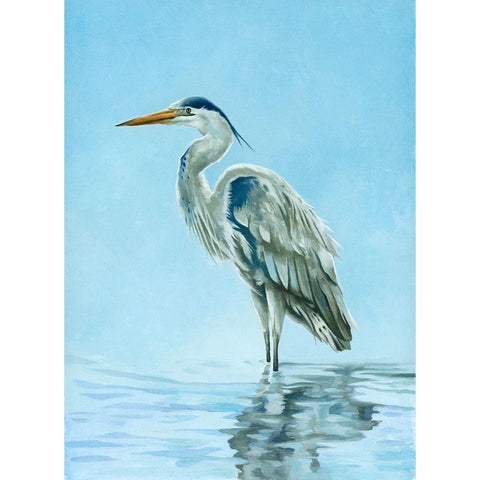 Garza Azul Gold Ornate Wood Framed Art Print with Double Matting by Sheppard, Lucca
