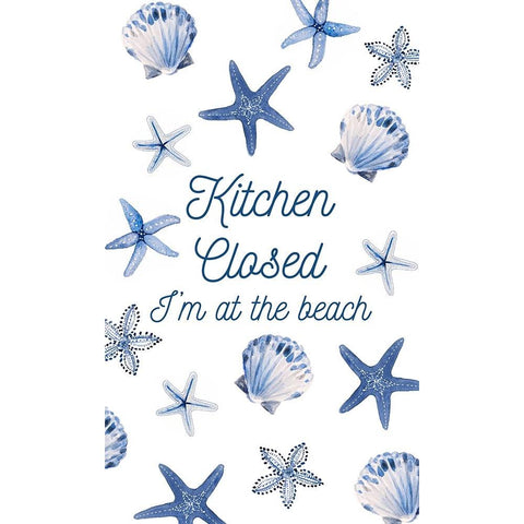 Kitchen Closed Indigo Starfish Black Modern Wood Framed Art Print with Double Matting by Loreth, lanie