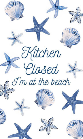 Kitchen Closed Indigo Starfish White Modern Wood Framed Art Print with Double Matting by Loreth, lanie