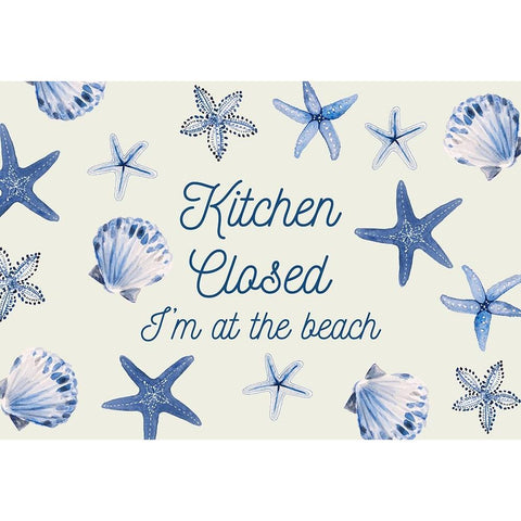 Kitchen Closed Im At The Beach Black Modern Wood Framed Art Print with Double Matting by Loreth, lanie