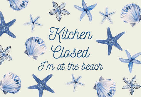 Kitchen Closed Im At The Beach White Modern Wood Framed Art Print with Double Matting by Loreth, lanie