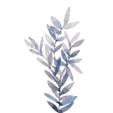 Indigo Seagrass I White Modern Wood Framed Art Print by Loreth, Lanie