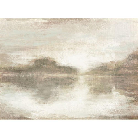 Lakes Morning Reflection Black Modern Wood Framed Art Print by Meneely, Dan