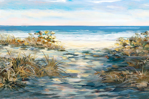 Coastal Path White Modern Wood Framed Art Print with Double Matting by DeRice, Julie