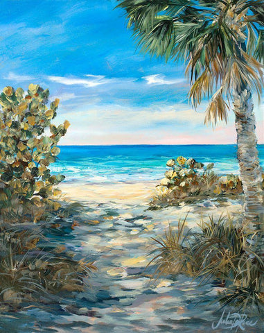 The Path To The Sea White Modern Wood Framed Art Print with Double Matting by DeRice, Julie