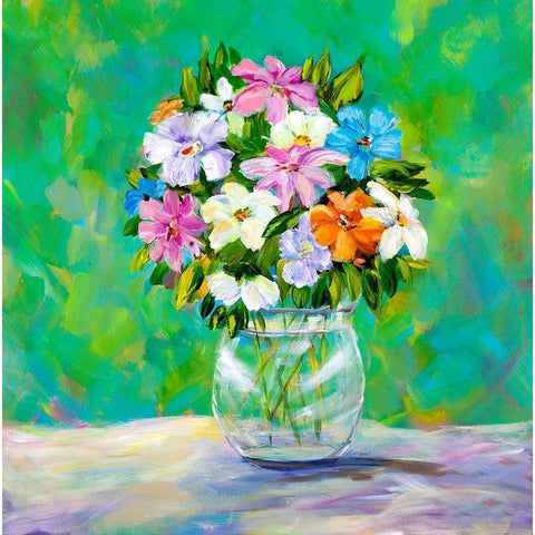 Spring Garden Bouquet Gold Ornate Wood Framed Art Print with Double Matting by DeRice, Julie