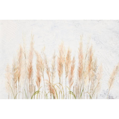 Delicate Pampas with Textured Background Gold Ornate Wood Framed Art Print with Double Matting by Pinto, Patricia