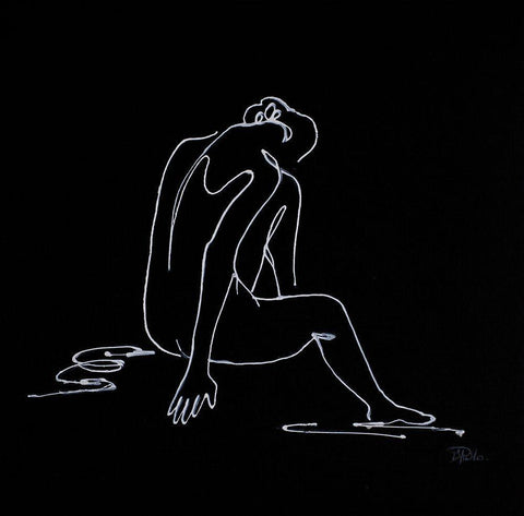 Spa Day Figurative I Black Ornate Wood Framed Art Print with Double Matting by Pinto, Patricia