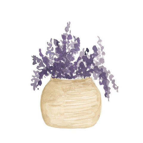 Pot Of Lavender Black Modern Wood Framed Art Print by Price, Lucille