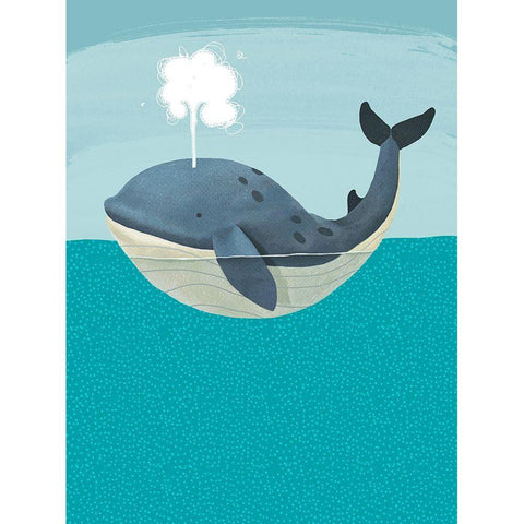 Wally The Whale Gold Ornate Wood Framed Art Print with Double Matting by Sheppard, Lucca