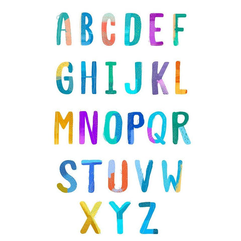 Abstract Alphabet White Modern Wood Framed Art Print by Sheppard, Lucca