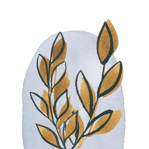Mustard Leaves III White Modern Wood Framed Art Print by Price, Lucille