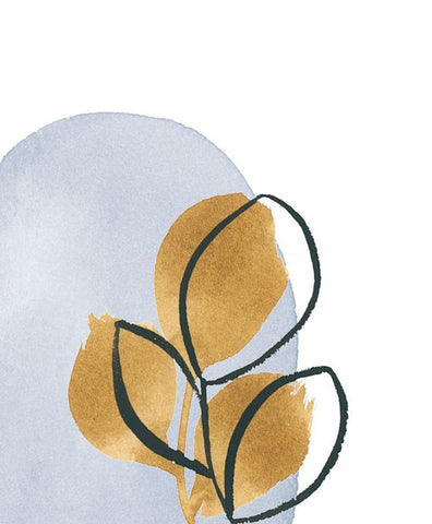 Mustard Leaves I White Modern Wood Framed Art Print with Double Matting by Price, Lucille