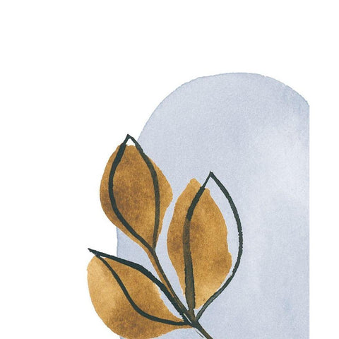 Mustard Leaves II Black Modern Wood Framed Art Print with Double Matting by Price, Lucille