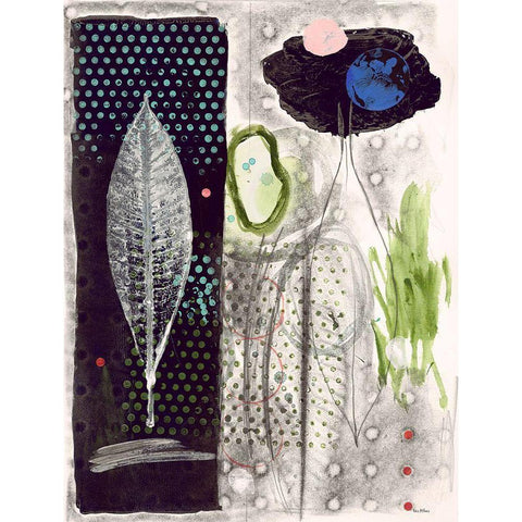 Among The Dots Black Modern Wood Framed Art Print by Athas, Vas