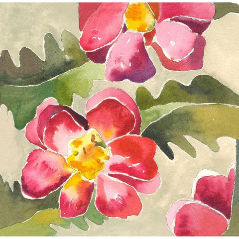 Warm Blooms White Modern Wood Framed Art Print by Athas, Vas