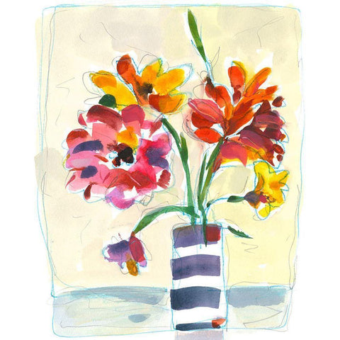 Blooming At Home Black Modern Wood Framed Art Print with Double Matting by Athas, Vas