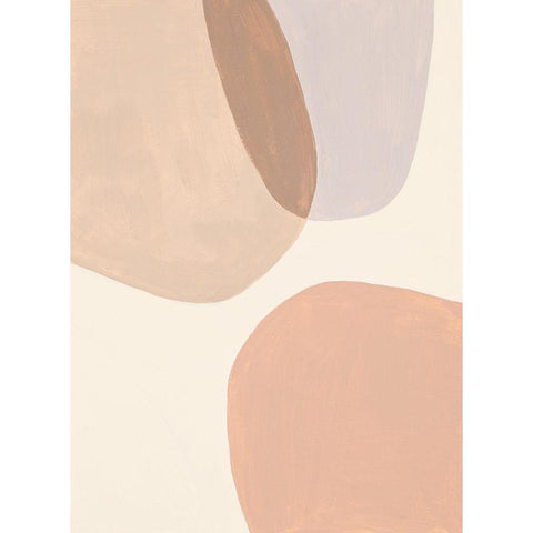 Neutral Overlapping Shapes Black Modern Wood Framed Art Print by Pinto, Patricia
