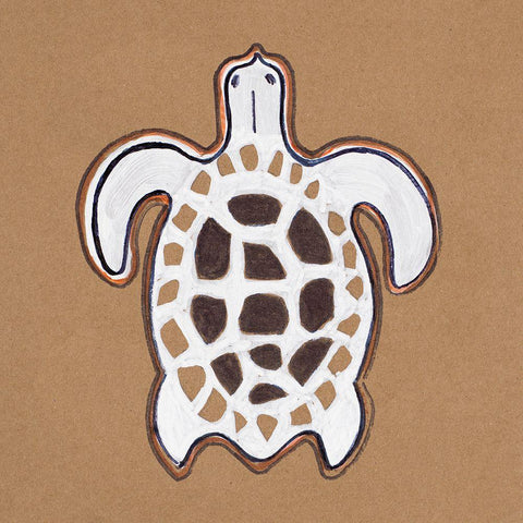 Ocean World Turtle Black Modern Wood Framed Art Print with Double Matting by Pinto, Patricia