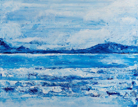 Ocean Wave Kaneohe White Modern Wood Framed Art Print with Double Matting by Ritter, Gina