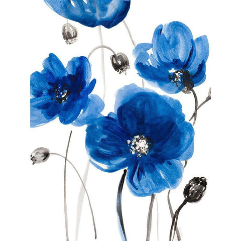 Cobalt Garden I Black Modern Wood Framed Art Print by Loreth, Lanie