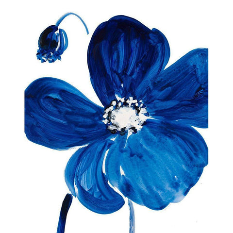 Cobalt Garden III Black Modern Wood Framed Art Print with Double Matting by Loreth, Lanie