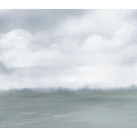 Misty Ocean II Black Modern Wood Framed Art Print with Double Matting by Maria, Robin