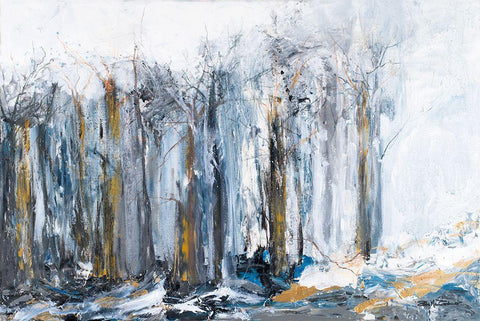 The Forest II White Modern Wood Framed Art Print with Double Matting by Maria, Robin