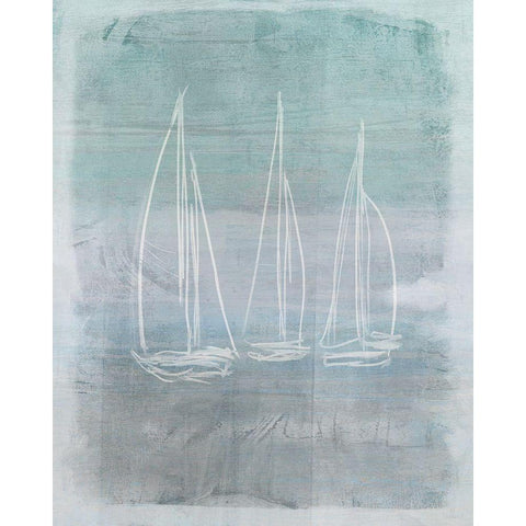 Regatta Memory I White Modern Wood Framed Art Print by Meneely, Dan