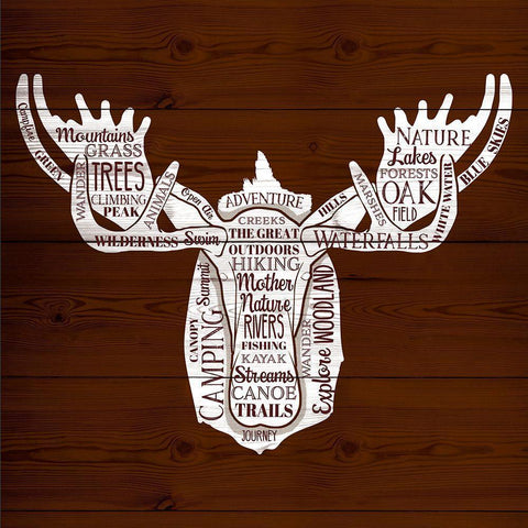 Moose Of Nature White Modern Wood Framed Art Print with Double Matting by SD Graphics Studio
