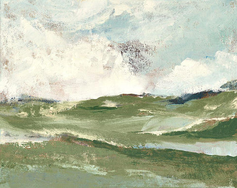 Verdant Country Afternoon White Modern Wood Framed Art Print with Double Matting by Loreth, Lanie