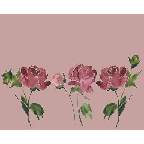 Trio Of Peonies Black Modern Wood Framed Art Print by Price, Lucille