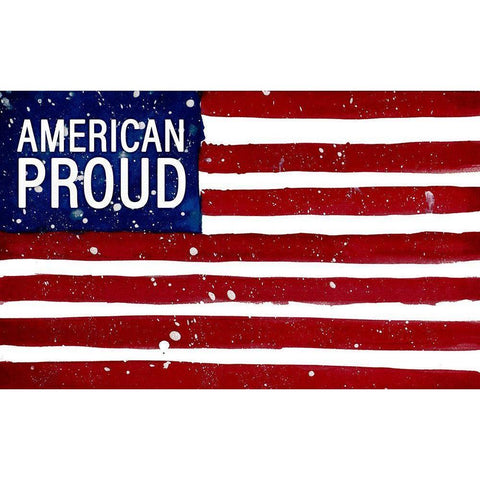 American Proud Black Modern Wood Framed Art Print by Wilson, Kali