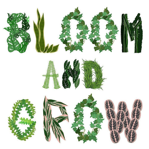 Bloom And Grow Black Modern Wood Framed Art Print by Bucheli, Jen