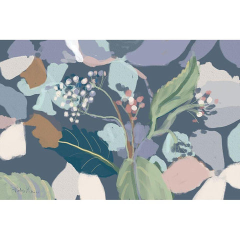 Floral Print Black Modern Wood Framed Art Print with Double Matting by Maria, Robin