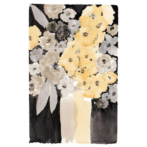 Moody Bouquet White Modern Wood Framed Art Print by Krinlox