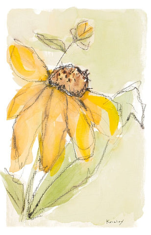 Sweet Daisy II Black Ornate Wood Framed Art Print with Double Matting by Krinlox