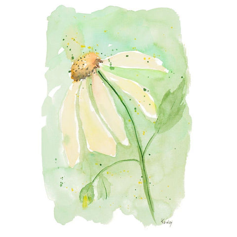 Sweet Daisy I White Modern Wood Framed Art Print by Krinlox