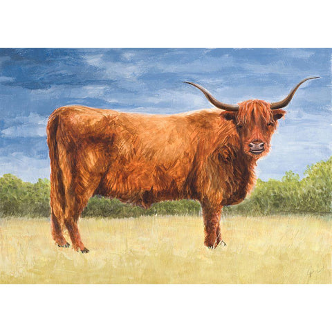 Highland Cattle White Modern Wood Framed Art Print by Eitel, Jen