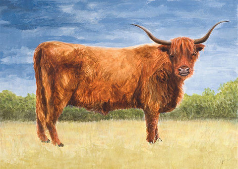 Highland Cattle White Modern Wood Framed Art Print with Double Matting by Eitel, Jen