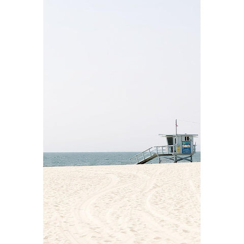 Walking To The Beach White Modern Wood Framed Art Print by Myers, Amelia