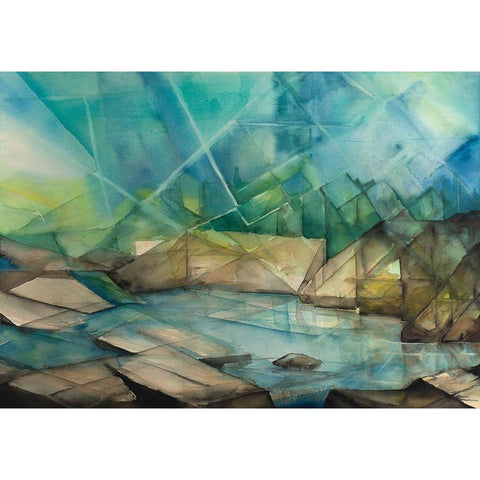Sun Streaming Down On Lake White Modern Wood Framed Art Print by Nawrocke, Bruce