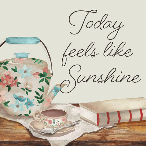 Today Feels Like Sunshine White Modern Wood Framed Art Print by Medley, Elizabeth