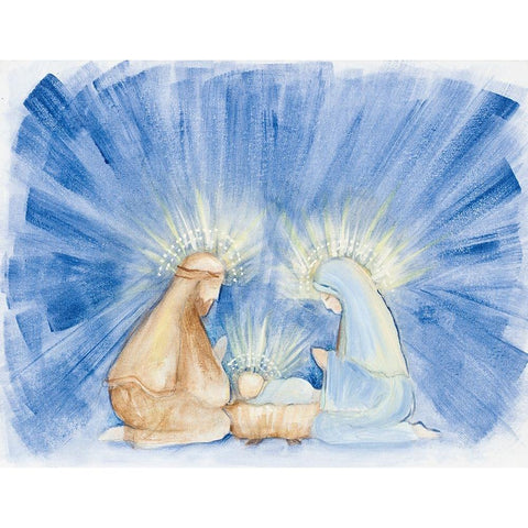 Blessed Nativity I Black Modern Wood Framed Art Print with Double Matting by Gaynor, Janice