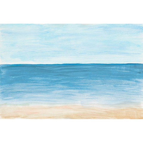Horizon Against The Sea Black Modern Wood Framed Art Print with Double Matting by Navas, Emily